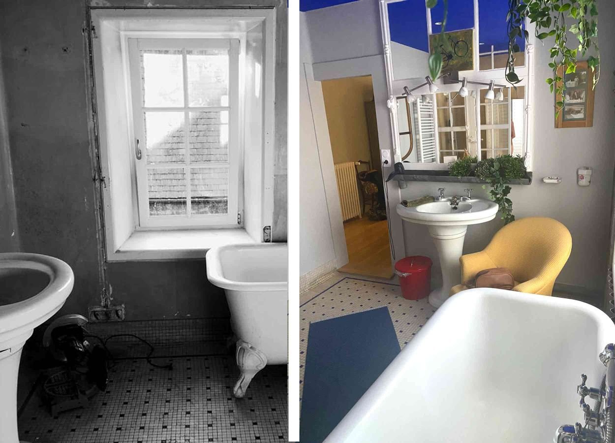 salle de bain avant après  la goutte d'or